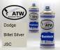 Preview: Dodge, Billet Silver, JSC: 400ml Sprühdose + 400ml Klarlack - Set, von ATW Autoteile West.